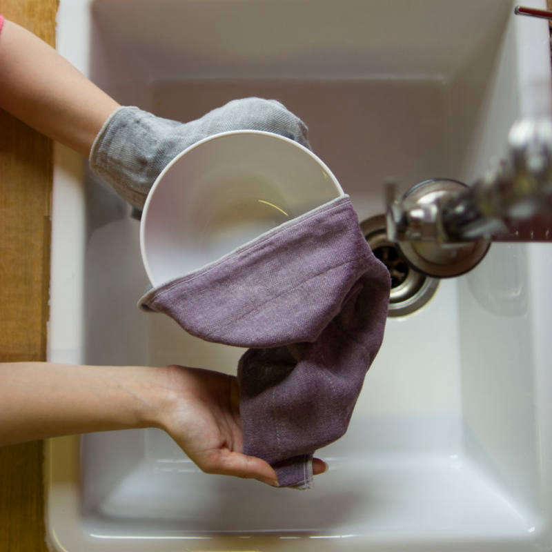 nawrap purple dish towel  