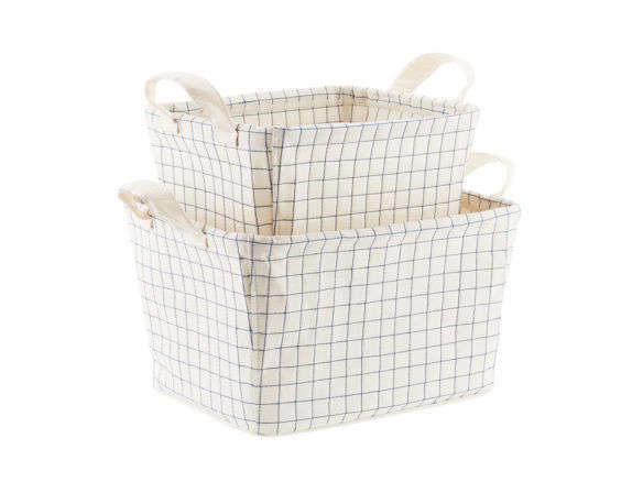 canvas quilted bins container store  