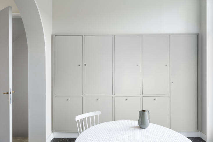 opposite, inset cabinetry makes use of the space behind the wall (which, toward 16