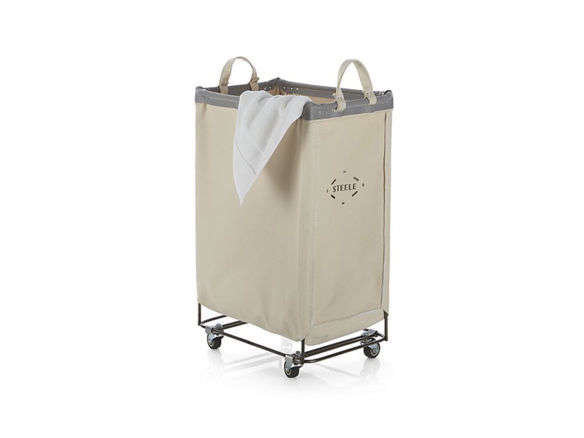 crate and barrel steele vertical laundry cart  