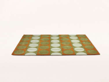 finn juhl orange green circle rug  