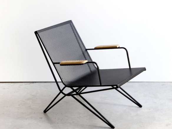 profile: steel framed chair with perforated seat 8