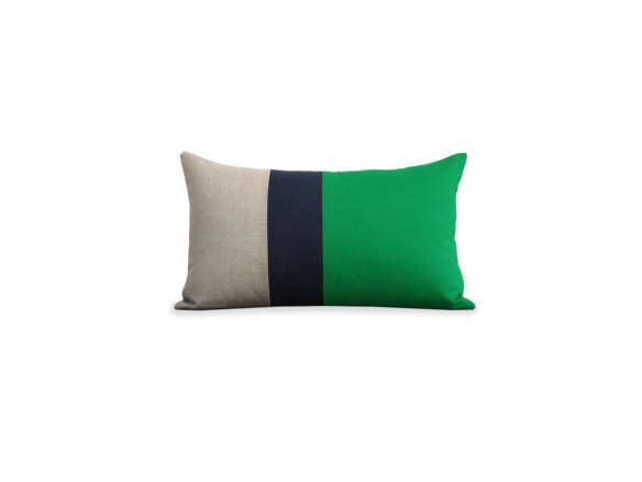 colorblock pillow – kelly/navy/natural 8
