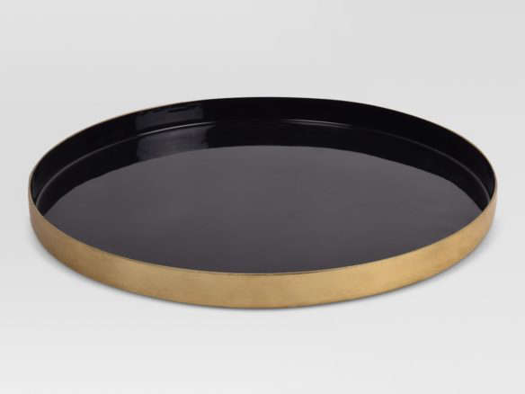 target project 62 round enamel tray black gold  