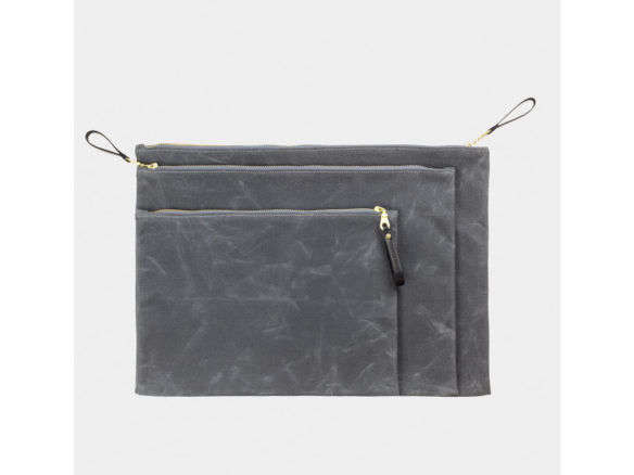 winter session waxed canvas zip folio  