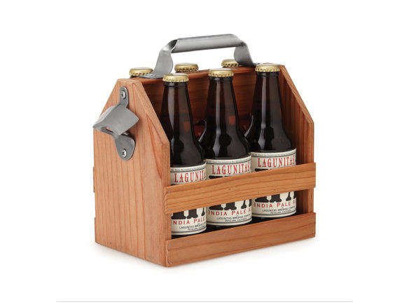 wooden beer caddy  
