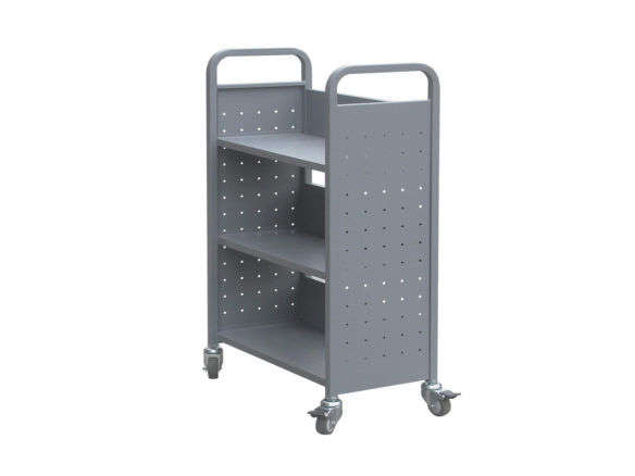 h and a rolling book cart library cart gray  