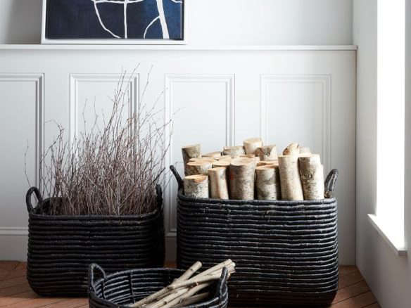 woven seagrass baskets – black 8