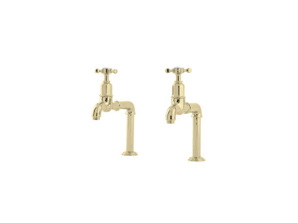 perrin & rowe mayan pair of bench mounted bibcock taps with crossheads 8
