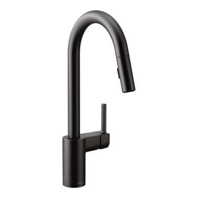 align matte black one handle high arc pulldown kitchen faucet 8