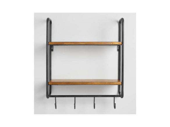 metal and wood skyler 2 shelf wall storage 8