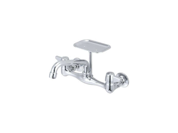central brass wall mount 2 handle standard kitchen faucet 8