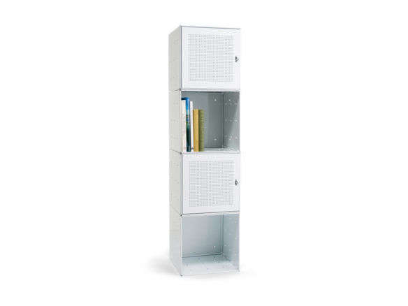 white enameled qbo steel cube locker 8