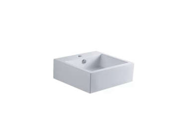 kingston brass white sierra square bath sink  