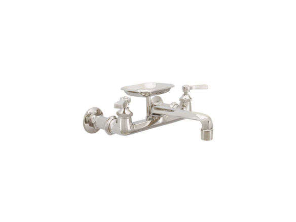 mississippi wall mount kitchen faucet with soap holder and flat levers 8