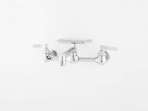 signature hardware wall mount faucet soap tray  