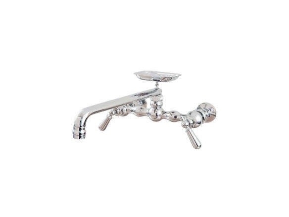 wall mount kitchen faucet, swivel spout, soap dish 8