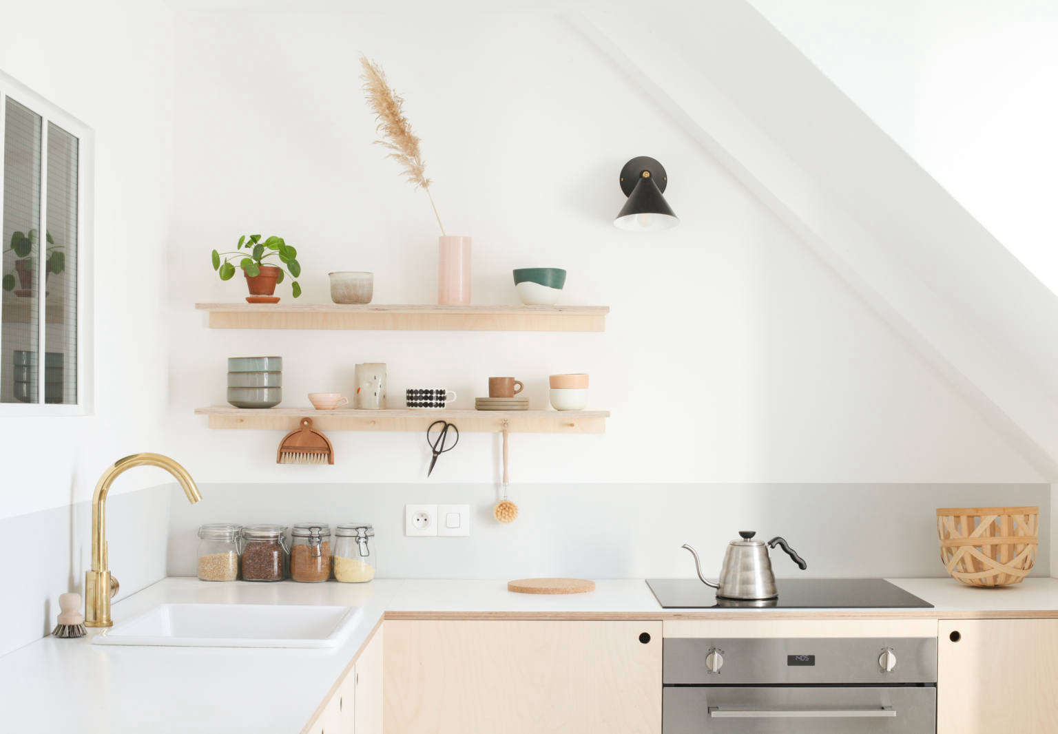 heju apartment paris diy minimalist kitchen with laminate counter 2  