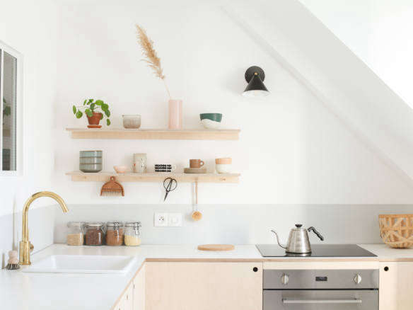 heju apartment paris diy minimalist kitchen with laminate counter 2  