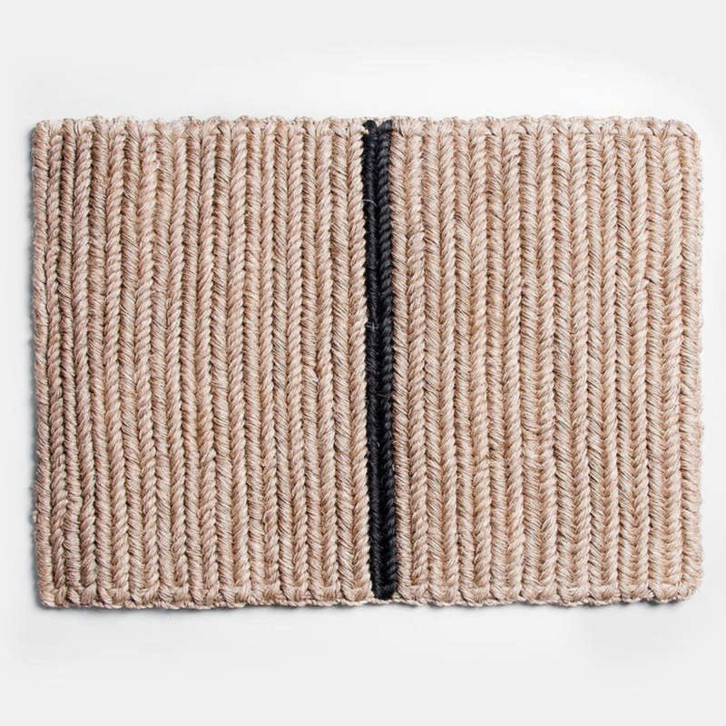someware braided doormat black stripe  