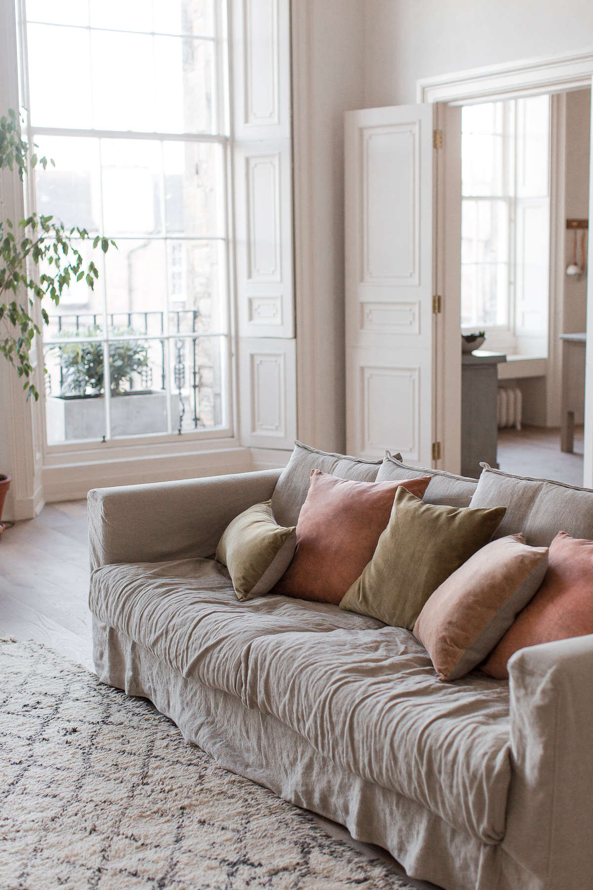 in her edinburgh apartment, nina plummer of ellei home has a le grand air sofa  17