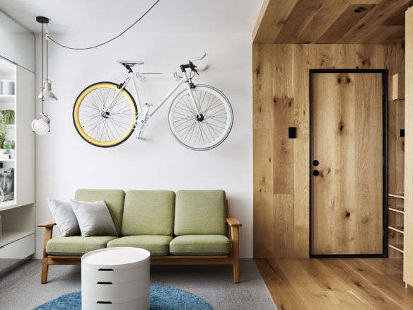 tsai design type st apartment melbourne living room bike rack  