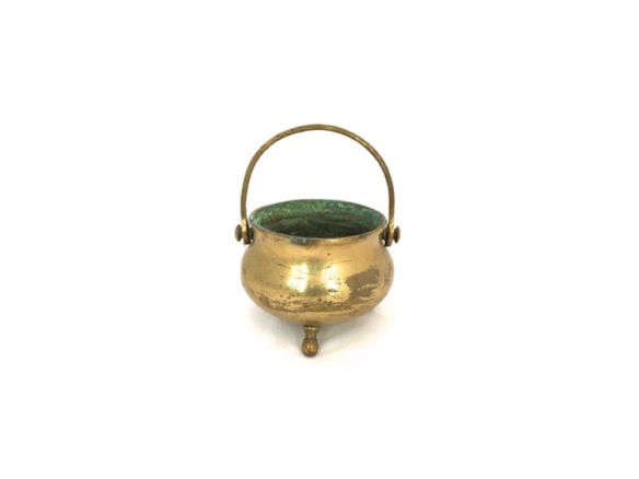 vintage rustic brass cauldron 8