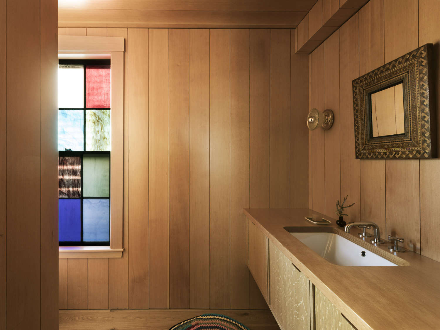 wood paneled powder room, cambridge, ma, bestor architecture and carter design. 10