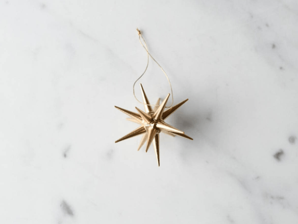 wooden german gold star ornament  