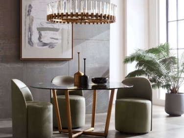mitchell gold + bob williams margaux dining modern table round 6