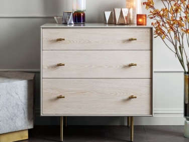 modernist wood lacquer 3 drawer dresser winter wood o  
