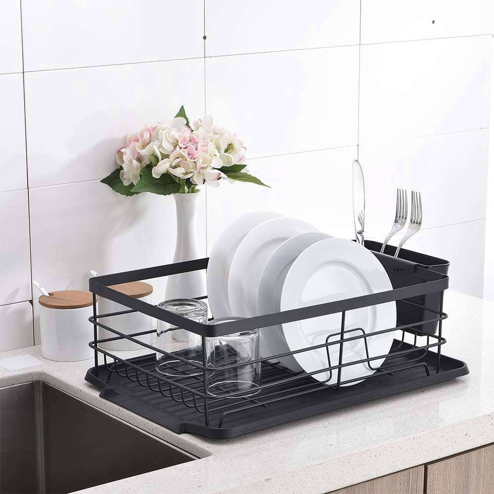 Popity Home Kitchen Sink Side Drainboard Draining Dish Drying Rack