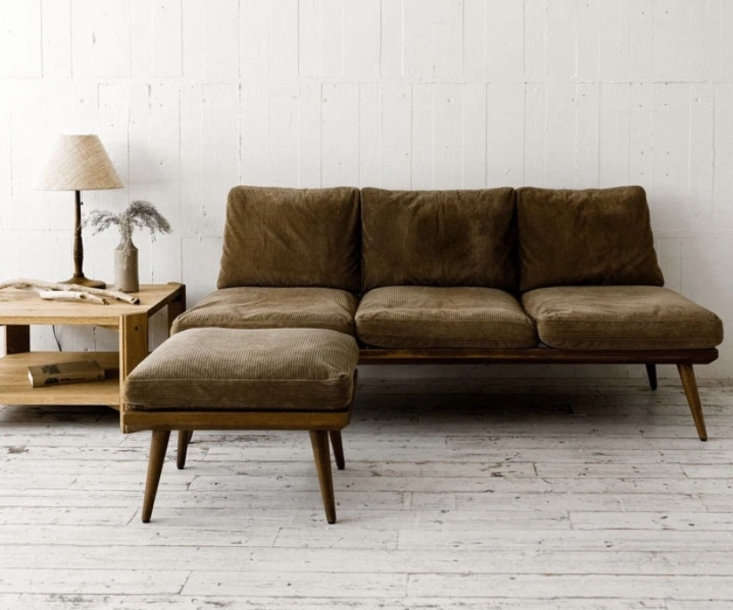 katie selected the cs sofa and ottoman from truck in japan for the living room; 22