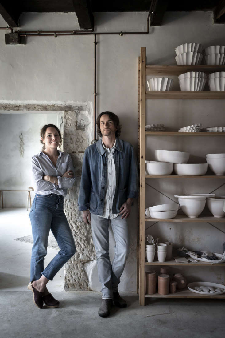 justine and jean in their glazing room, newly plastered by justine&#8\2\17; 20