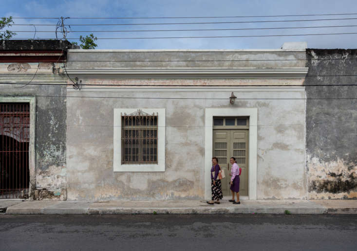 the couple chose to keep the faded facade of casa cool, though they had to have 9