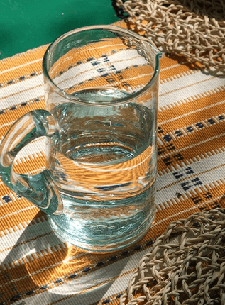 glass water pitcher with handle