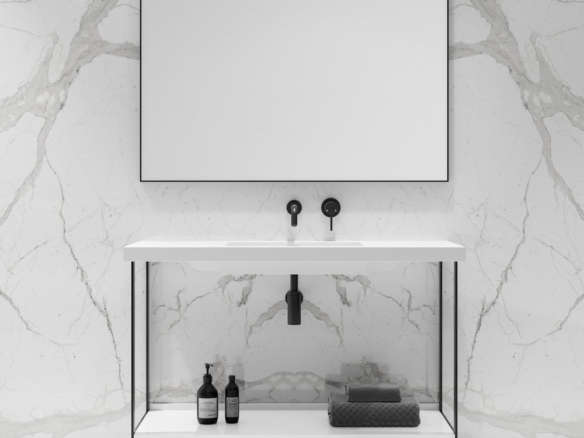 lusso silo matte black frame freestanding bathroom vanity unit 8