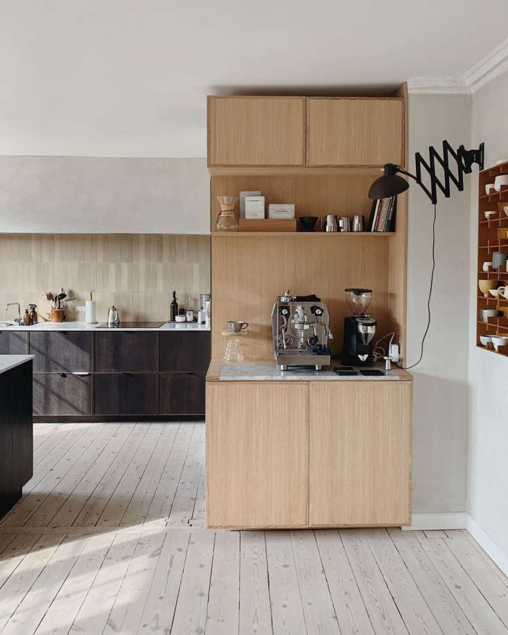 the centerpiece of the kitchen just might be the coffee bar. set apart in blond 10