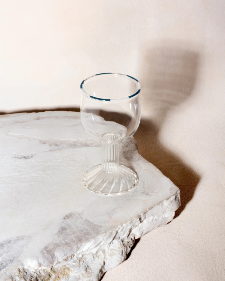 contemporary glass kiddush cup from via maris. 389