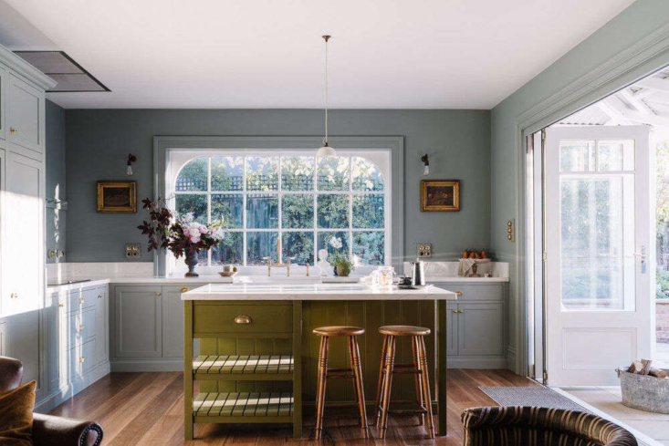 each room is painted in a springy hue by porter’s paints; the kitchen, s 9