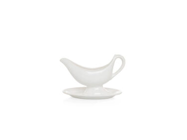 hudson grace toscana sauce boat with plate  
