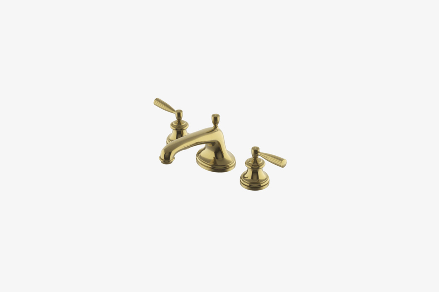 the waterworks foro deck mounted lavatory faucet, shown in burnished brass, is  11