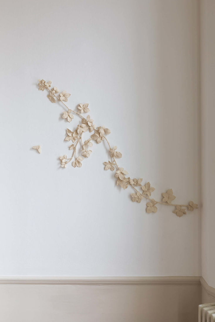 large work, such as this bramble, is made in pieces and assembled on the wall:  15
