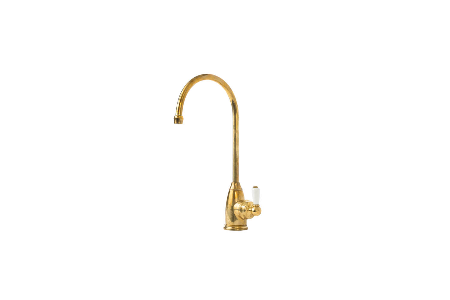 the kitchen faucet is paired with the devol aged brass filter tap faucet; \$860 16
