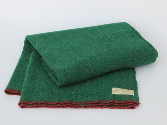 emerald green color! vintage wool blanket, double size bed 17