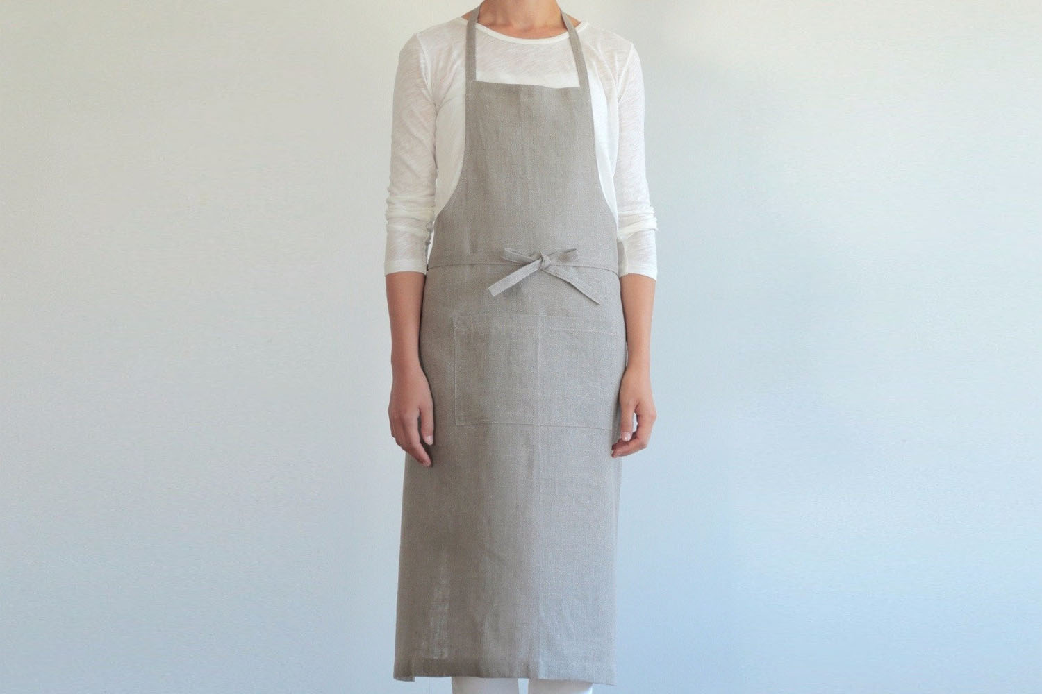 the fog linen full apron with natural stamp is \$6\2 at fog linen. 12