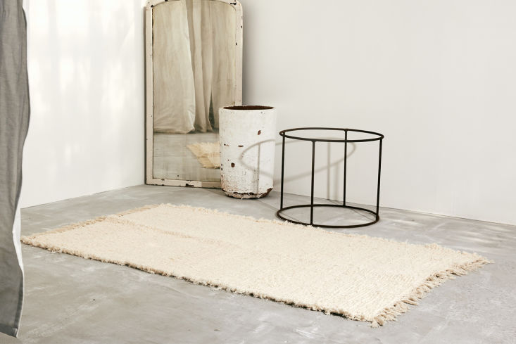 from joinery in brooklyn, the cru rug white cotton is designed in los angeles a 20