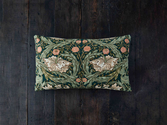 recycled william morris print cushion cover in green, 50x30cm 12