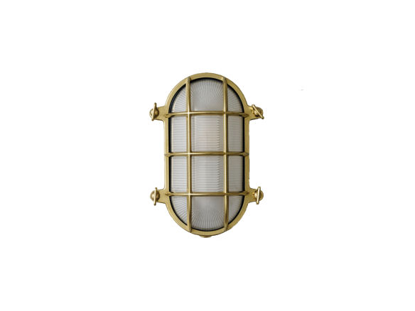 oval brass bulkhead with int. fixing points, polished brass oval brass bulkhead 8