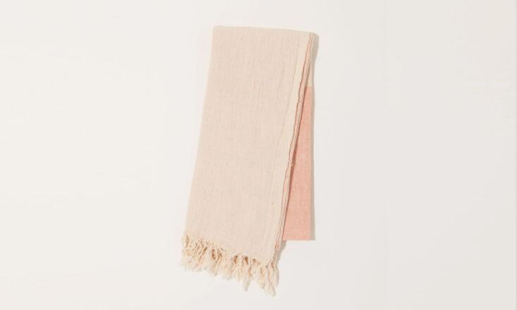 from justine: a two tone pink natural dye towel in coral by auntie oti, $44 fr 12